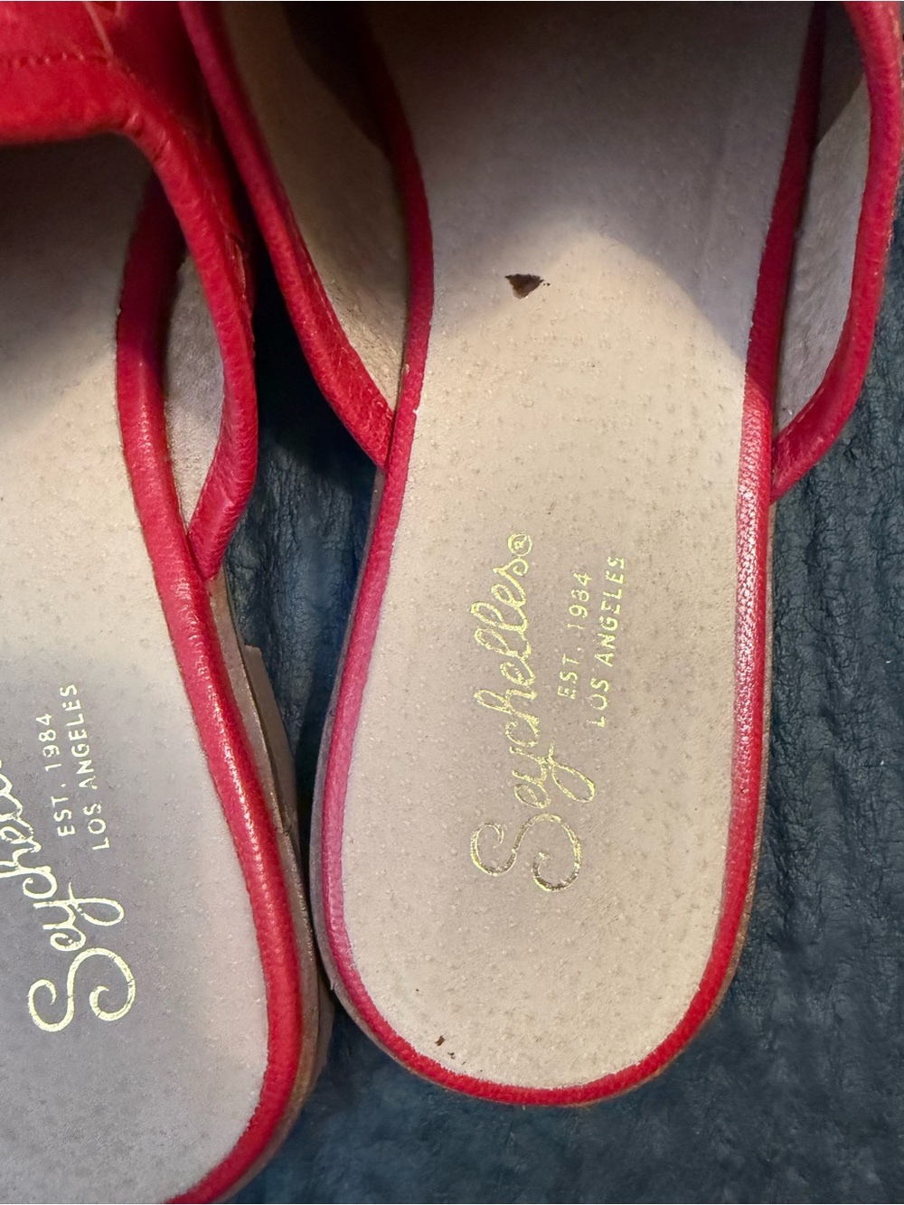 Seychelles Red Woven Slip-On Mules - Picture 3 of 5